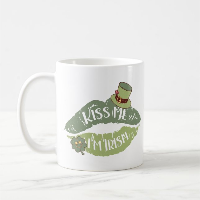 Kiss Me I'm Irish Coffee Mug (Left)