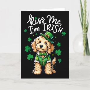 Kiss Me Im Irish Doodle Kids Men Women Funny St Pa Card