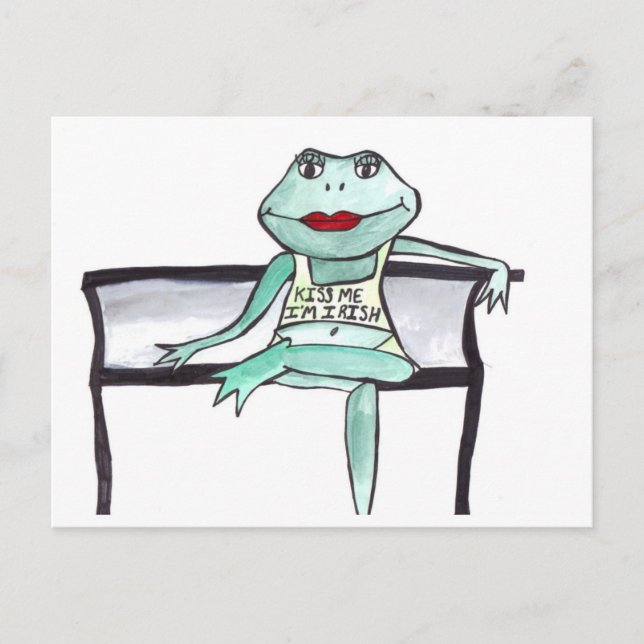 "Kiss me, I'm Irish" Frog Postcard (Front)