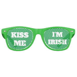 Kiss Me I'm Irish Fun Green St Patricks Day Party Retro Sunglasses