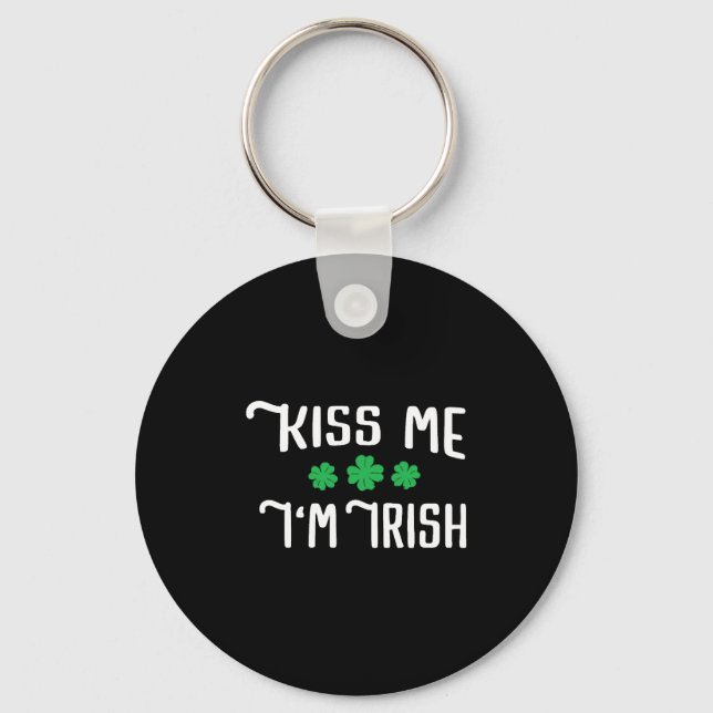 Kiss Me I'm Irish Funny St Patrick's Day Key Ring (Front)