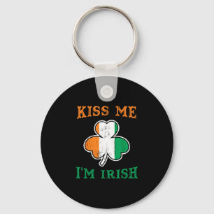 Kiss me im irish funny st patricks day  key ring