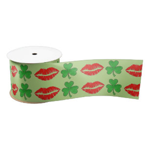 Kiss Me I'm Irish Green St. Patrick's Day Ribbon Satin Ribbon