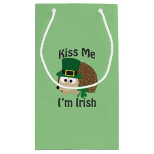 Kiss Me I'm Irish Hedgehog Small Gift Bag