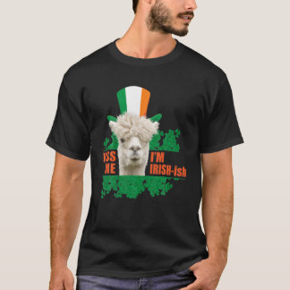 Kiss Me I'm Irish-Ish Funny Llama St. Patrick's Da T-Shirt