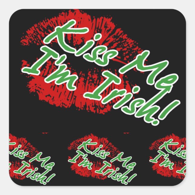 Kiss me I'm Irish Lips Stickers (Front)