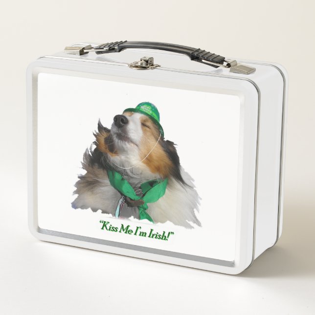 "Kiss Me I'm Irish!" Metal Lunch Box (Front)