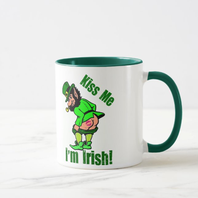 Kiss Me I'm Irish Mooning Leprechaun Mug (Right)