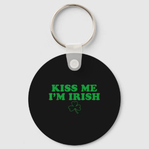 Kiss Me I'm Irish Shamrock Key Ring