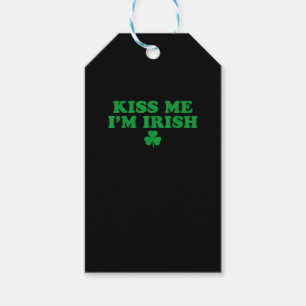 Kiss Me I'm Irish Shamrock, St Patricks Day For Me Gift Tags