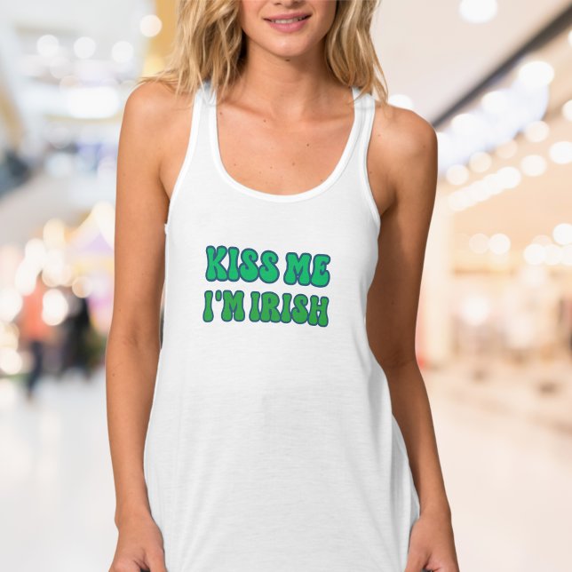 Kiss Me I'm Irish" Snug Fit Crop Top - Y2K St. Pat (Kiss Me I'm Irish" Snug Fit Crop Top - Y2K St. Patrick's Day Tee)
