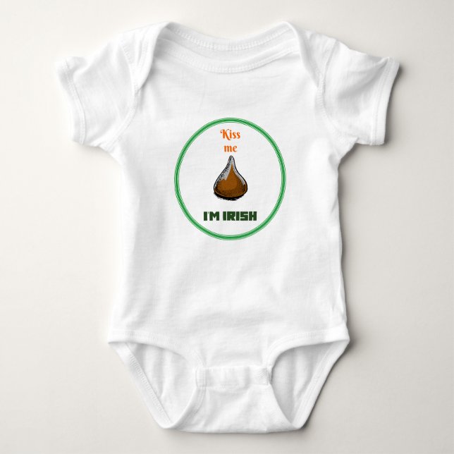 Kiss me, I'm Irish St Patrick's Day Baby Bodysuit (Front)