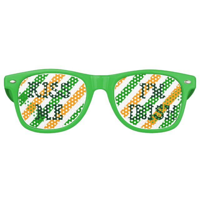 Kiss me im Irish St Patricks Day fun party shades (Front)
