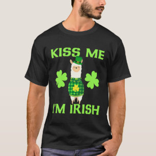 Kiss Me Im Irish St Patricks Day Llama T-Shirt