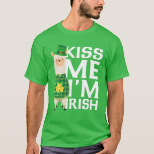 Kiss Me I'm Irish St Patrick's Day Llama T-Shirt