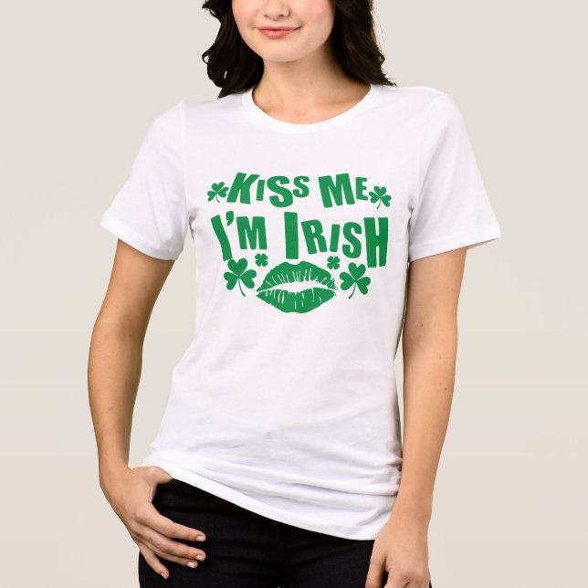 Kiss Me I'm Irish | St. Patrick's Day Tri-Blend Shirt (Front)