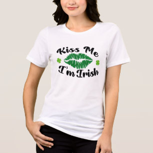 Kiss Me I'm Irish   St. Patrick's Day Tri-Blend Shirt