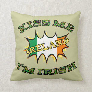Kiss me I'm Irish starburst flag Cushion