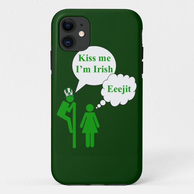 Kiss me I'm, Irish toilet sign Case-Mate iPhone Case (Back)