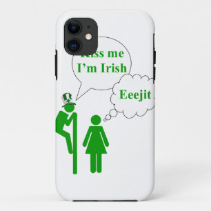 Kiss me I'm, Irish toilet sign Case-Mate iPhone Case