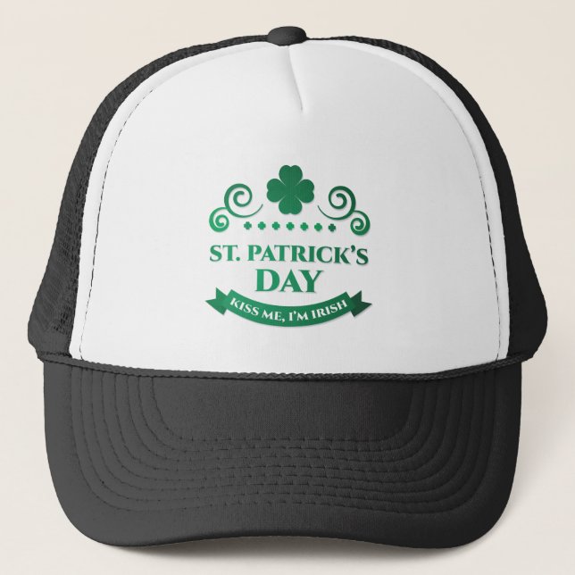 kiss me i'm irish trucker hat (Front)
