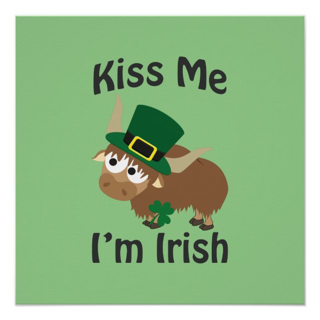 Kiss me I'm Irish Yak Poster (Front)