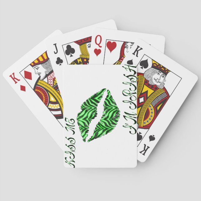 Kiss Me I'm Irish Zebra Print Playing Cards (Back)