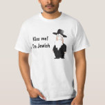 Kiss Me - I'm Jewish T-Shirt<br><div class="desc">An illustration of a Jewish orthodox man,  dressed with the traditional clothes.  This illustration can be fitted with custom text and used for a variety of Jewish and Israeli concepts or even holidays like Hanuka passover and more.  This illustration was created by using clean,  elegant,  simple and humourous principles.</div>