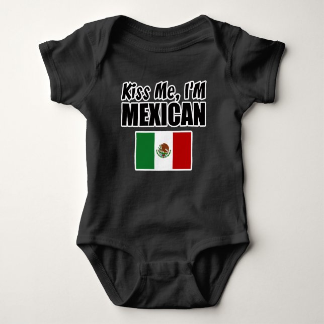 Kiss Me, I'm Mexican Baby Jersey Bodysuit (Front)
