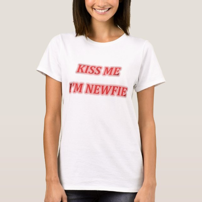 Kiss Me I'm Newfie Ladies Baby Doll Top (Front)
