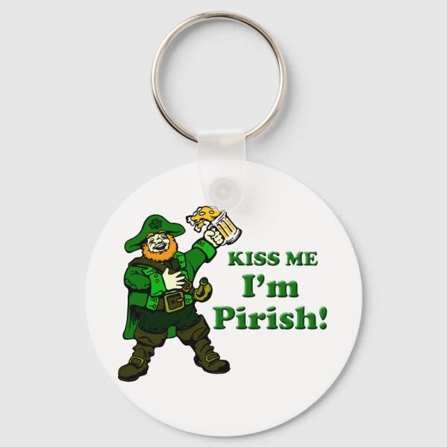 Kiss me, I'm Pirish Key Ring (Front)