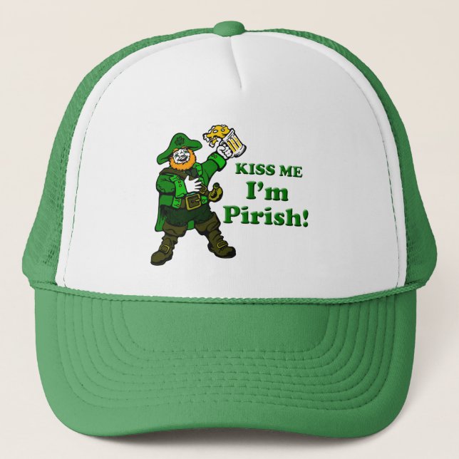 Kiss me, I'm Pirish Trucker Hat (Front)