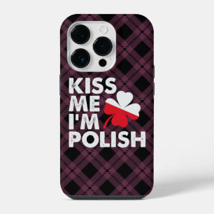 Kiss me I'm Polish Funny St Patricks Day Poland iPhone 14 Pro Case
