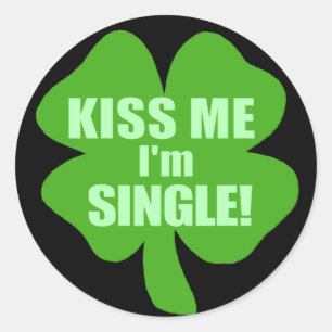 Kiss Me I'm Single Classic Round Sticker