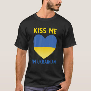 Kiss Me I'm Ukrainian, Ukraine Flag Boho Rainbow S T-Shirt
