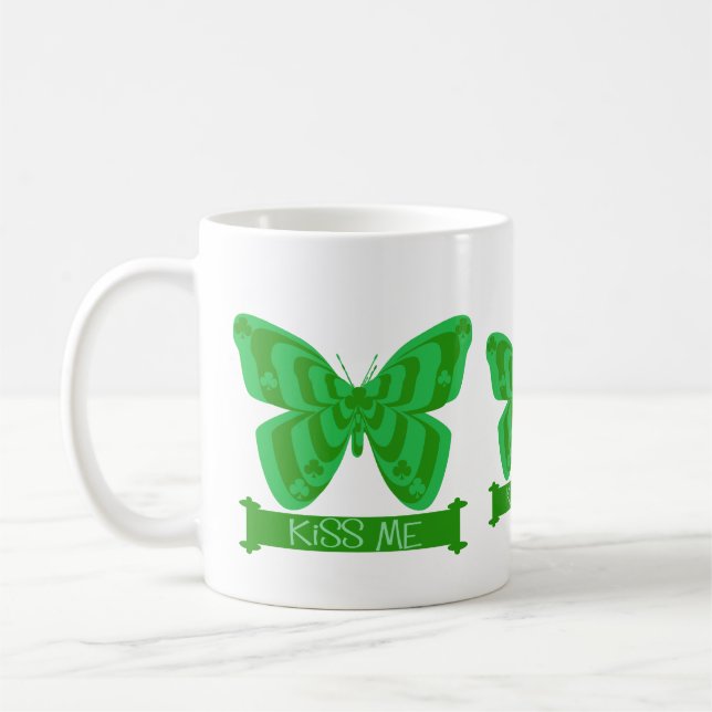 Kiss me Irish butterfly Coffee Mug (Left)
