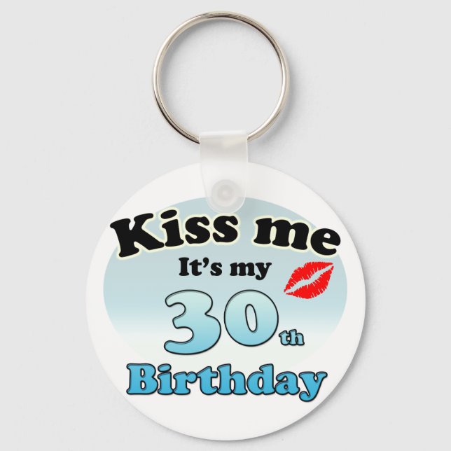 Kiss me it's my 30th Birthday Key Ring (Front)