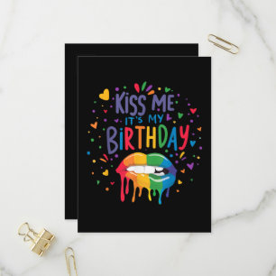 Kiss Me It's My Birthday Invitation Postcard