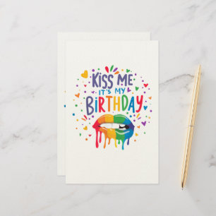 Kiss Me It's My Birthday Stationery
