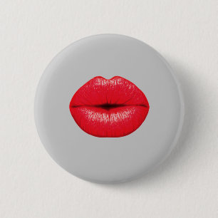 KISS me LIPS red mouth 6 Cm Round Badge