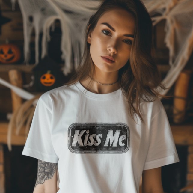 Kiss Me Metal Plate T-Shirt (Creator Uploaded)