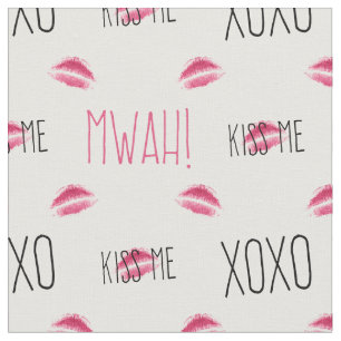 Kiss Me Mwah! Lip Print Pattern Fabric