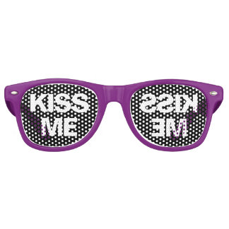 Kiss Me Party Shades Funny Trendy Retro Halftone