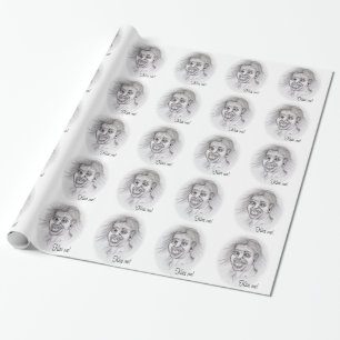 Kiss me! Pencil drawing black and white Design Wrapping Paper