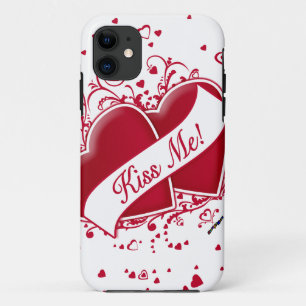 Kiss Me! Red Hearts Case-Mate iPhone Case