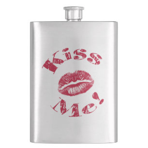 Kiss Me! Red Lips Hip Flask