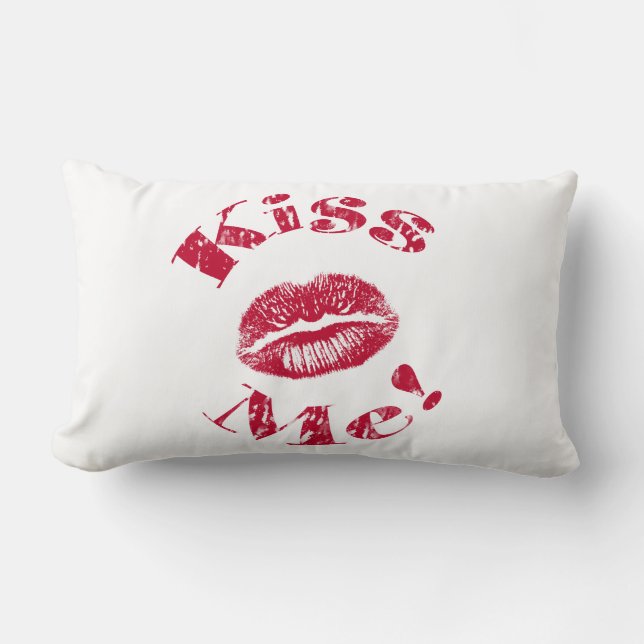 Kiss Me! Red Lips Lumbar Cushion (Front)