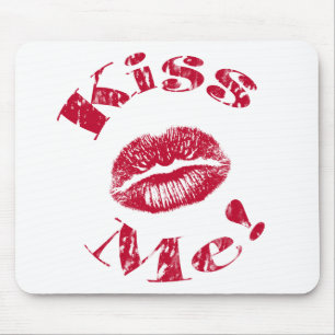 Kiss Me! Red Lips Mouse Pad
