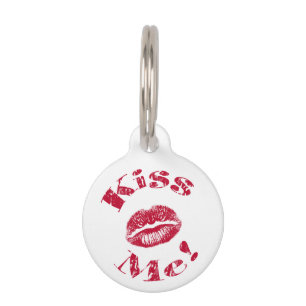 Kiss Me! Red Lips Pet Tag