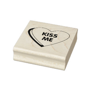 Kiss Me Rubber Stamp